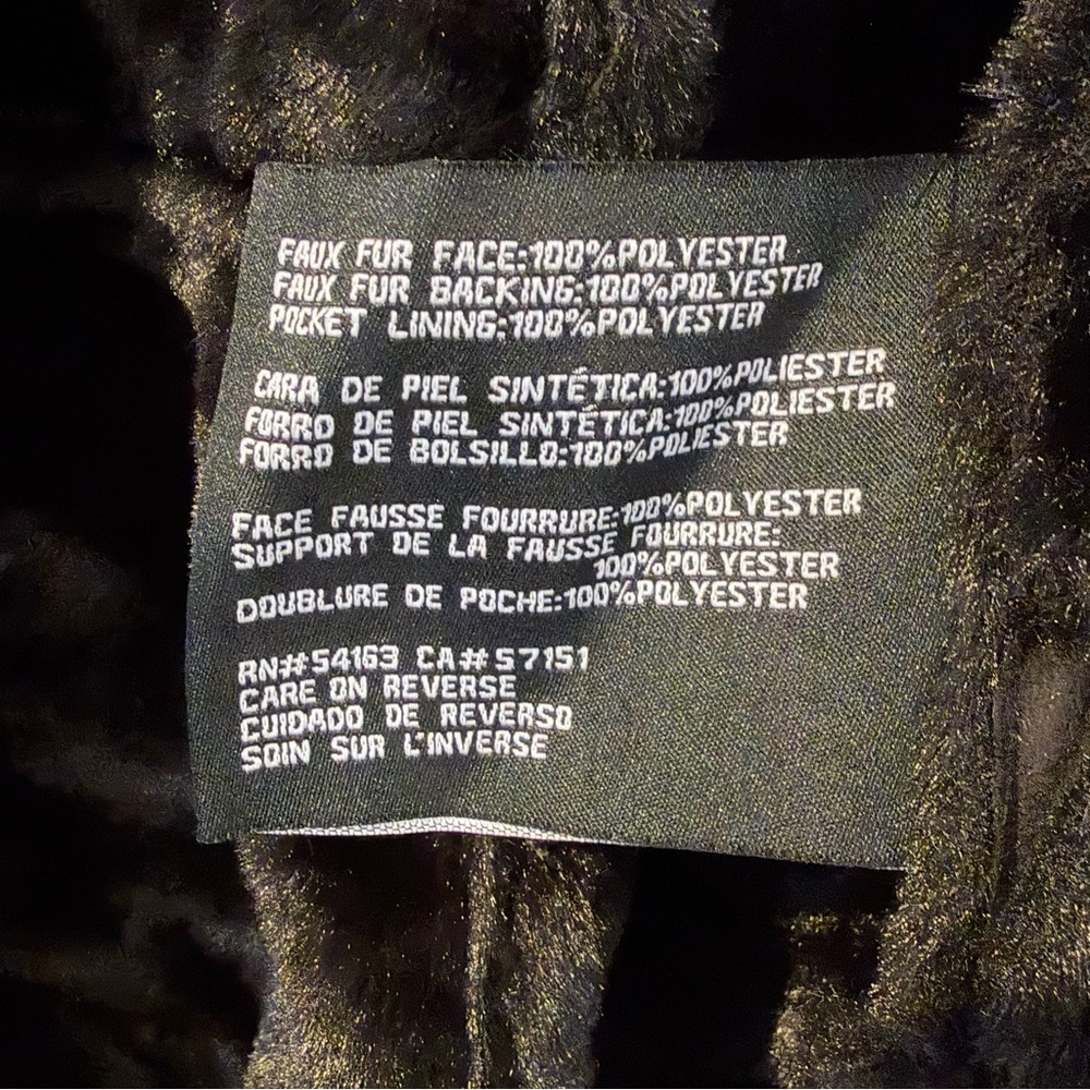 GUESS Faux Fur Belted Moto Jacket Black Y2K Glam Gothic Lace Mobwife M Upcycle - Picture 7 of 15